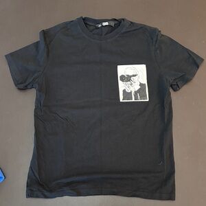 Karl Lagerfeld Black Short Sleeve Crewneck with Photographer Graphic